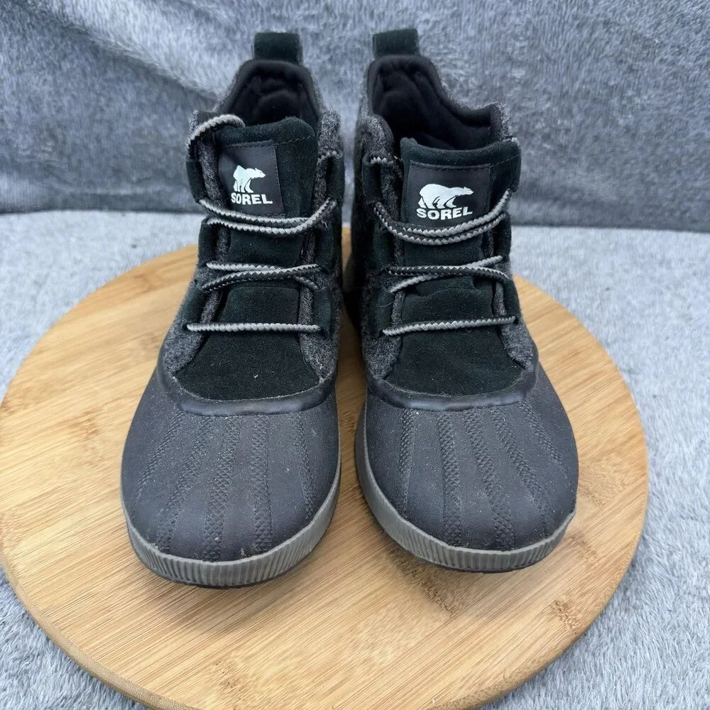 Sorel Winter Sneaker Shoes Womens Size 8.5 Gray Textile Lace Up Boots NL4428-010